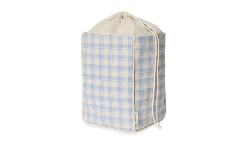 Garbo&Friends Plaid Sky Blue Storage Basket Medium - Blue - 24X35