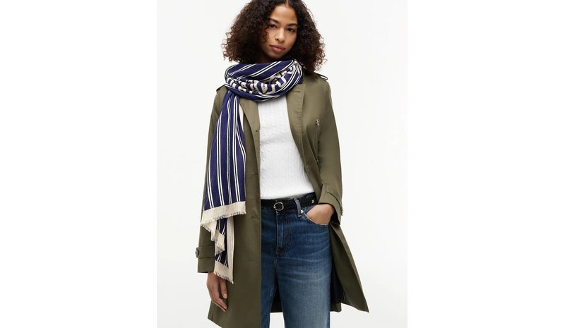 Tommy Hilfiger Th Script Scarf - Navy - ONE SIZE