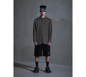 HAN Kjøbenhavn Utility Washed Overshirt - Brown - 54