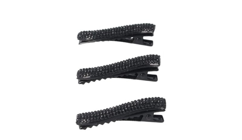 Solida Haarclips Strass schwarz Hiuspinnit 3 kpl