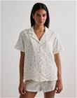 Hunkemöller - Valkoinen - Jacket Ss Muslin Flower