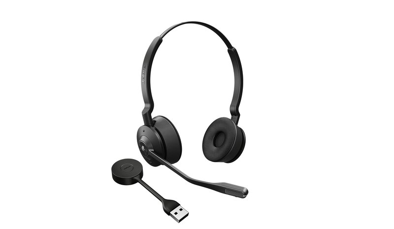 Jabra Engage 55 MS -langaton stereokuulokemikrofoni + USB-A-sovitin, musta