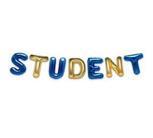 Foliopallot - Student, kulta & sininen, 35 cm