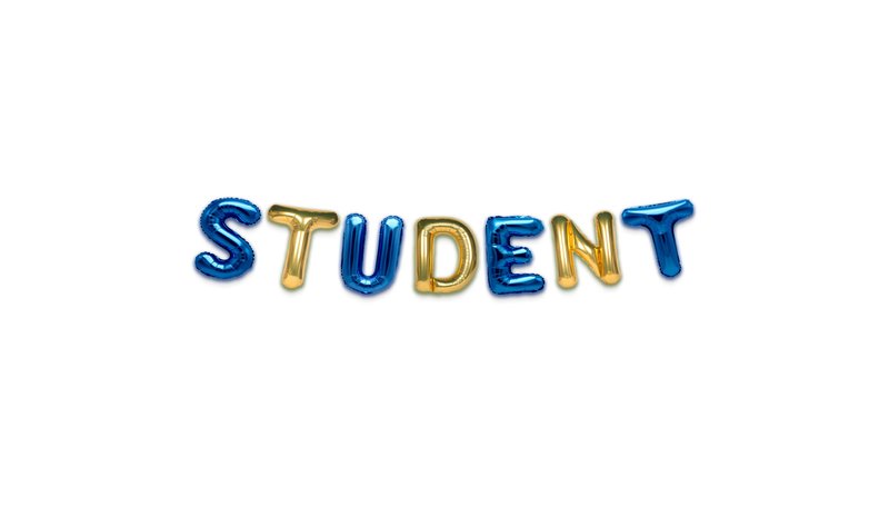 Foliopallot - Student, kulta & sininen, 35 cm