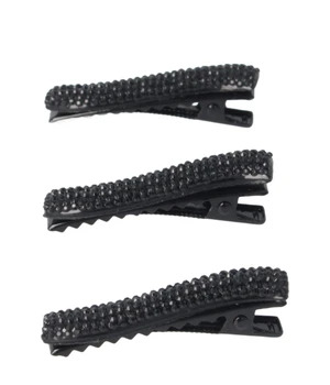 Solida Haarclips Strass schwarz Hiuspinnit 3 kpl