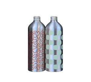 Studio About Bottle, Medium, 2Pcs, Mint/Red - Silver - 22X7.4