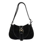 Nunoo Maria Stitch Suede Black W. Gold - Black - ONE SIZE