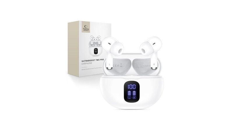 Tech-Protect UltraBoost TWS Pro G2 Headphones - White
