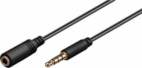 Pro MiniJack 3.5mm Ext. 4P - Musta - 2m