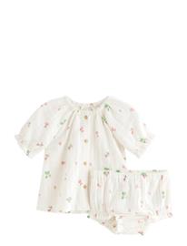 Lindex Set - Blouse And Bloomers - Cream - 86