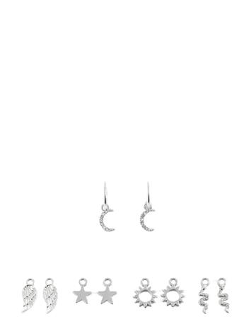 Mango Multi-Charms Earrings - Silver - ONE SIZE