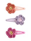 Mango Pack Of Crochet Flower Clips - Pink - ONE SIZE