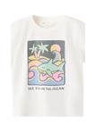 Mango Printed Cotton-Blend T-Shirt - White - 110