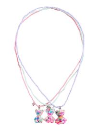 Mango Set Of 3 Bear Necklaces - Pink - ONE SIZE