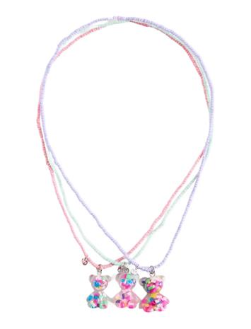 Mango Set Of 3 Bear Necklaces - Pink - ONE SIZE