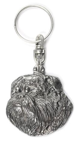 Griffon Bruxellois I - Hopeoitu avaimenperä, Art-Dog