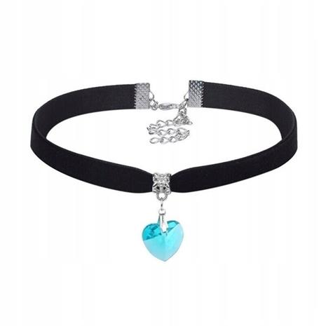 CHOKER CLASSIC HANDLING kanssa ympyrä sydän riipus Gothic BLUE CH18 – kuva 1/1