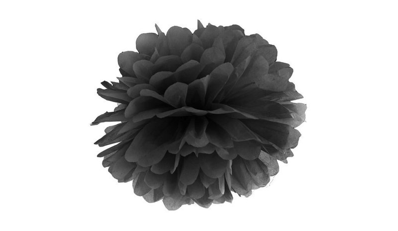 Pom pom, musta, 25 cm.