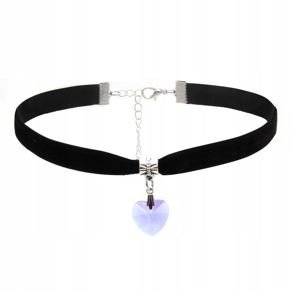 CHOKER KLASSINEN KÄSITTELY CIRCUMSTAL SYDÄN RIIPUS GOTTIC NOUSI RUUSU CH14, CHOKER KLASIKINIS TVARKYMAS SU APVALIU ŠIRDIES PAKABUKU GOTTIC ROSE