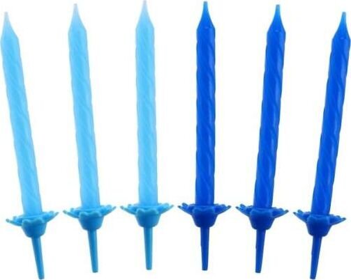 Siniset kakkukynttilät 24 kpl. 6 cm