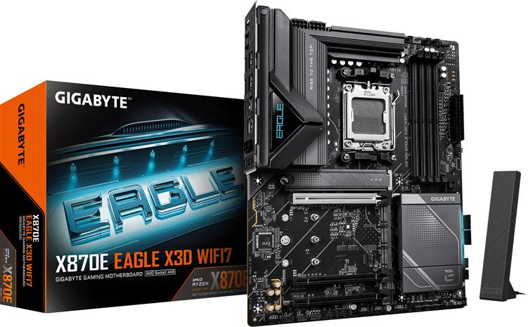 GIGABYTE X870E EAGLE X3D WIFI7 Emolevy - AMD X870E - AMD AM5 socket - DDR5 RAM - ATX
