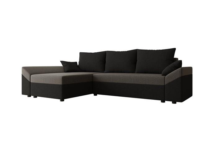 Midfeld 3-sits Hörnbäddsoffa Black/Brown -