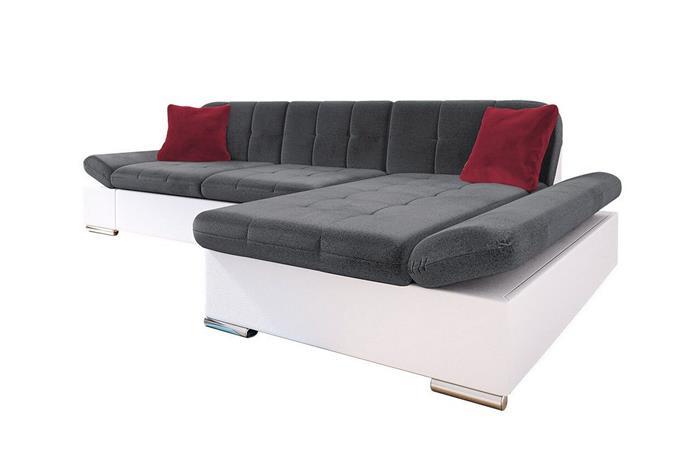 Kintore 3-sits Hörnsoffa Dark Grey/White -