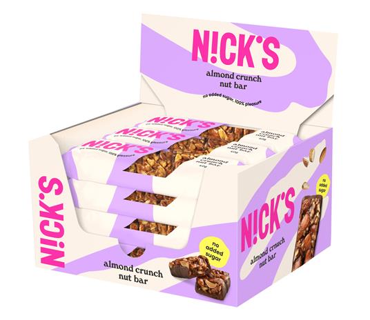 Nick's Nut Bar Almond Crunch 12 x 40g – kuva 2/4