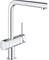 Grohe Minta (31558000) Chrome, keittiöhana L-juoksuputkella ja pesukoneliitännällä – kuva 7