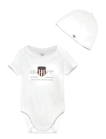Gant Kids Ss Romper And Hat Set - Blue - 98