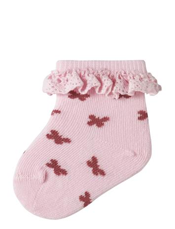 name it Nbffutterfly Sock - White - 74-80