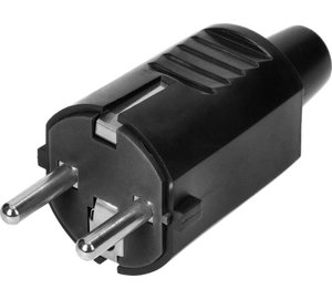 Suora pistoke 230v 16a maadoituksella Uni-schuko musta
