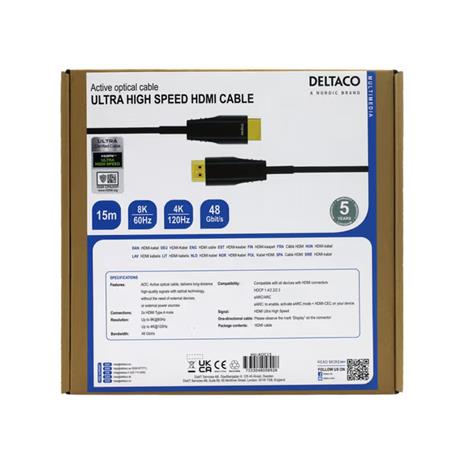 Deltaco HDMI cable - 15 m