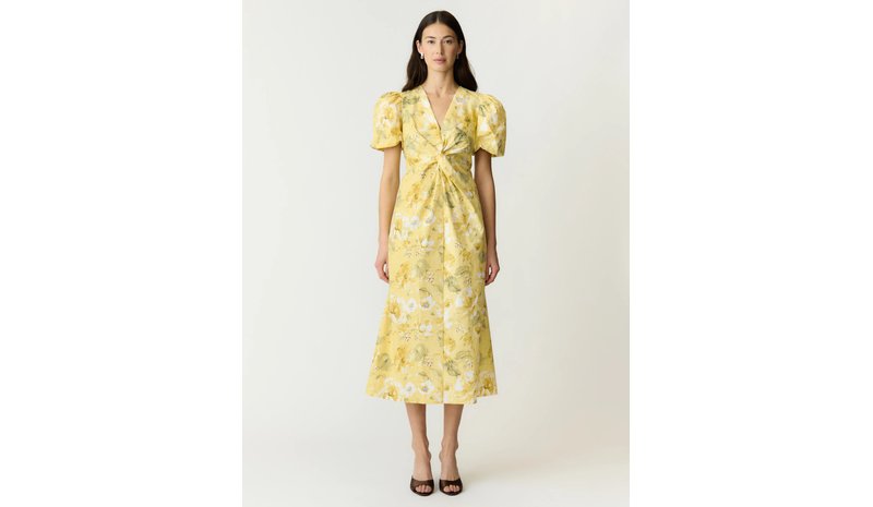 YAS Yasstray Ss Midi Dress - Yellow - 42