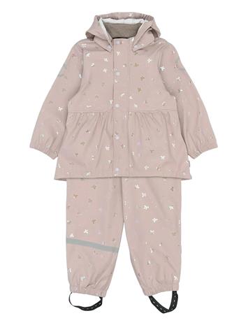 mikk-line Pu Glitter Rain Set W. Susp/104 - Pink - 98