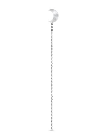 Jane Koenig Half Moon Chain Stud - Silver - RIGHT