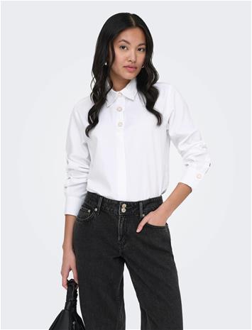 ONLY Onllyra Oregon L/S Shirt Wvn - White - XL