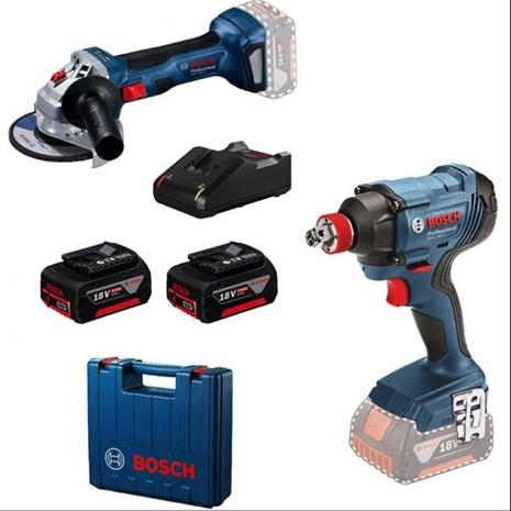 Bosch Akkukonesarja (0615990N1U) 18V 2x4,0Ah, GDX 180-LI + GWS 180-LI