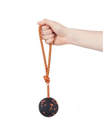 Non-Stop - Ball with rope - Orange/black - 7cm