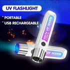 Kannettava 365Nm UV-taskulamppu - USB-ladattava, Lemmikkivirtsan Havaitsemiseen.