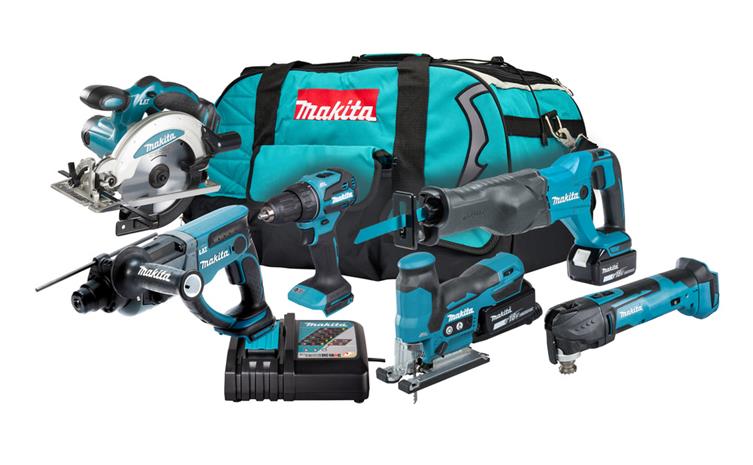 Makita Akkukonesarja DLX6134TX1 LXT 18V 2x5,0Ah, DDF490 + DHR202 + DJR186 + DSS610 + DJV185 + DTM51 + laukku