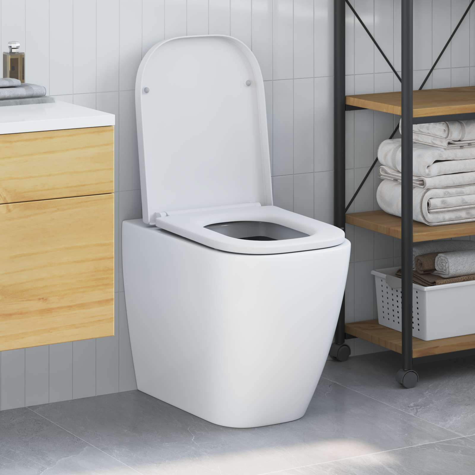 vidaXL WC-istuin valkoinen 47,5 x 35 x 3,6 cm Duroplast