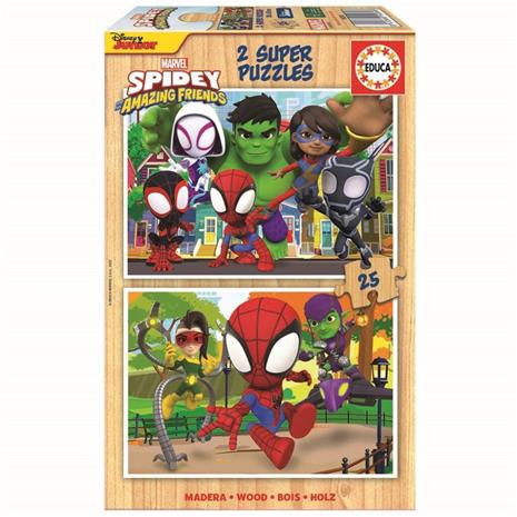 Educa 2x25 Spidey & His Amazing Friends Palapeli, Monivärinen