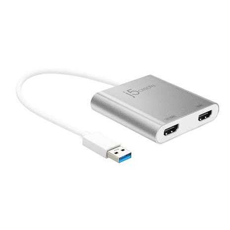 j5create USB 3.0 Type-A to Dual HDMI - 20cm