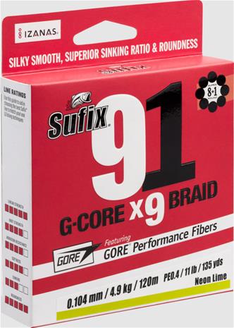 Sufix 91 Braid Lo-Vis Green 150 m kuitusiima