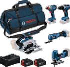 Bosch Akkukonesarja (0615A500BV) 18V 2x5,0Ah, GSR 18V-65 + GDX 18V-285 + GKS 18V-57-2 + GOP 18V-34 + GST 18V-125 S