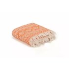 100% Puuvillainen Fouta Rantapyyhe, Oranssi, 90x170 cm, Korkea Imukyky, Pehmeä, Konepestävä, Tyylikäs Matto Kuvio