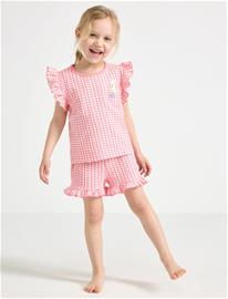 Lindex Pyjama Set In Gingham - Pink - 122/128