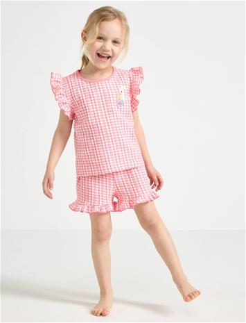 Lindex Pyjama Set In Gingham - Pink - 122/128