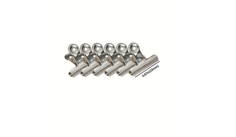 Elintarvikepussin sulkuklipsit, 6 kpl., 22 mm